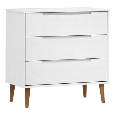 vidaXL Solid Wood Pine Drawer Cabinet MOLDE White 80x40x80 cm Drawer Chest