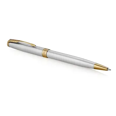 PARKER Sonnet Stainless-Steel, Gold-Finish Trim Ballpoint Pen, Medium Nib Ã¢â¬â Gift Boxed