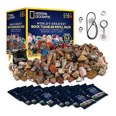 National Geographic Rock Tumbler Refill ? 2.27 Kilogram Mix of Rocks and Gemstones for Rock Tumb