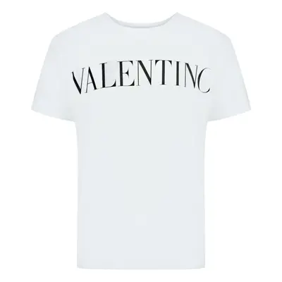 (L) Valentino Large Branded Logo White T-Shirt