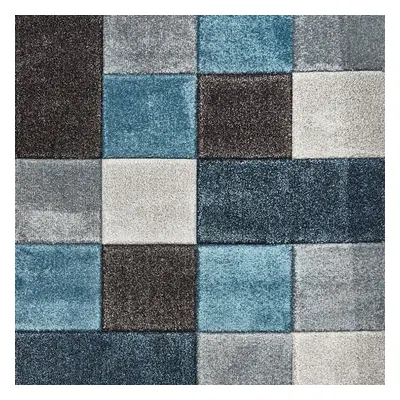 Brooklyn Hallway Runners in Blue and Grey Thick Soft Mats 60x230cm