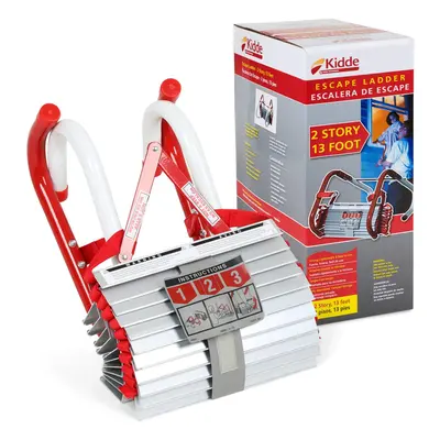 Kidde Fire Escape Ladder, 2-Story Rope Ladder, Extends to 13-Feet, Anti-Slip Rungs