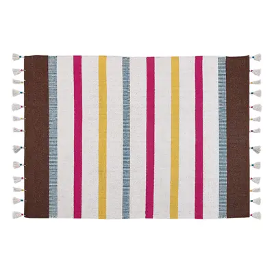 Cotton Area Rug x cm Multicolour HISARLI