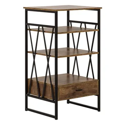 3 Tier Bookcase KEENE Dark Wood