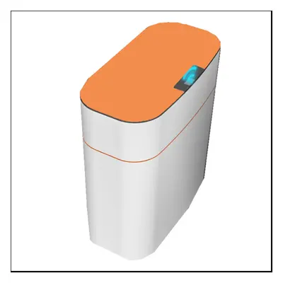 16L Box Trash Can Induction Small Car Box Automatic Smart Dustbin Smart Trash Bin White+Orange