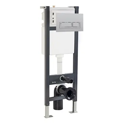 Nes Home Wall Hung WC Toilet Cistern Frame with Chrome Square Button Flush Plate