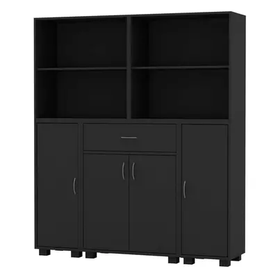 (Black) Door Shelf Drawer Bookcase Cupboard Display