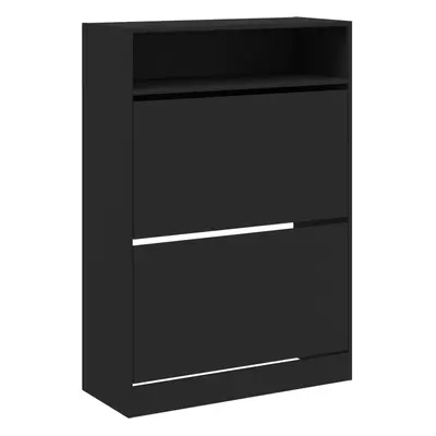 (black, x x cm) vidaXL Shoe Cabinet with Flip-Drawers Shoe Storage Shelf Shoe Rack Cupboard