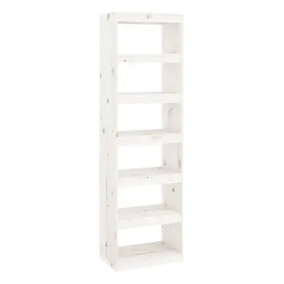 vidaXL Solid Wood Pine Book Cabinet/Room Divider White Wooden Room Partition