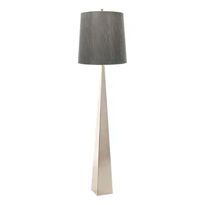 Floor Lamp Steel Tapered Column Dark Grey Shade Polished Nickel LED E27 100W