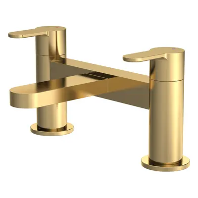 Round Deck Mounted Bath Filler Tap - Brushed Brass