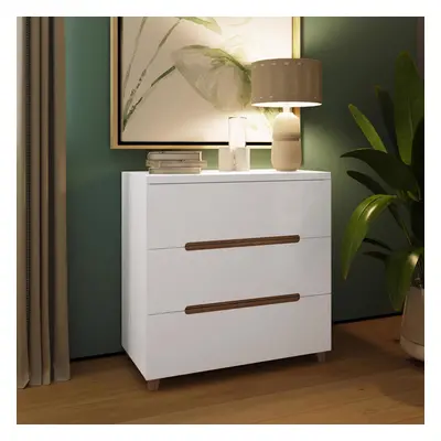 FWStyle Veloce Drawer Chest of Drawers High White Gloss No-Tools Click-Together