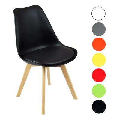 (Black) x Charles Jacobs Dining Chairs Beech Wood Legs Tulip Design Furniture Set