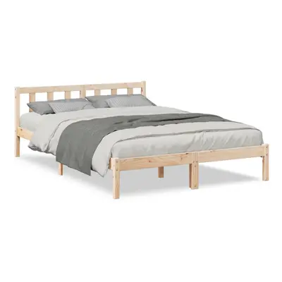 (natural, x cm) vidaXL Bed Frame Home Bedstead Bed Base Mattress Foundation Solid Pinewood