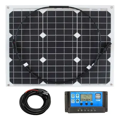 (30w White, Solar Panel & Kit) 30/50/100w Flexible Solar Panel PV Photo-voltaic Boat Marine Cara