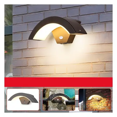 15W LED Outdoor Light Wall Lamp House Lighting with Motion Sensor Anthracite