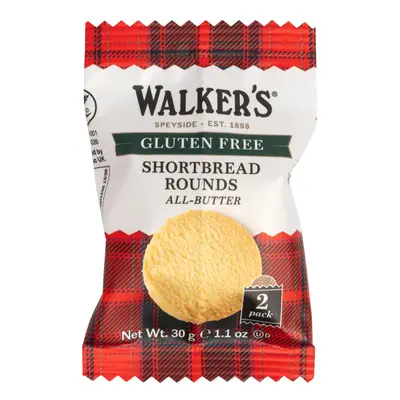 Walker's Shortbread Gluten Free Rounds, Traditional Pure Butter Scottish Recipe. 30g (Pack of 60