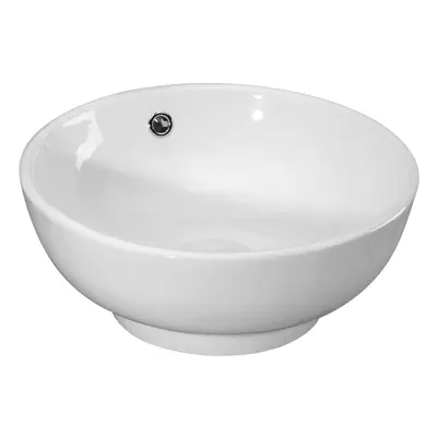 Round Ceramic Countertop Vessel with Overflow - 410mm