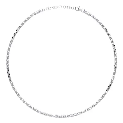 Jewelco London Ladies Sterling Silver Piana Bead Choker Collarette Necklace 3mm 14-16" - GVCL003