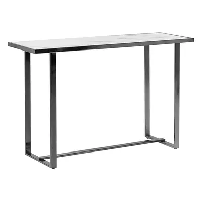 Console Table PLANO Marble Effect Silver