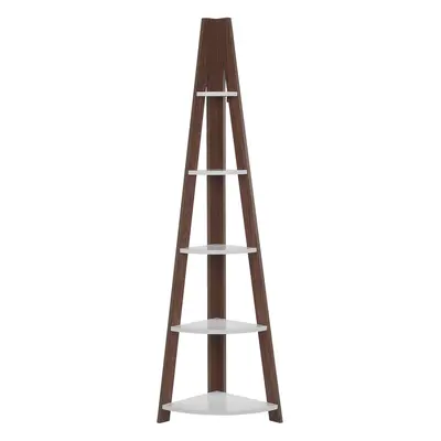 4 Tier Bookcase MOBILE SOLO Dark Wood-White