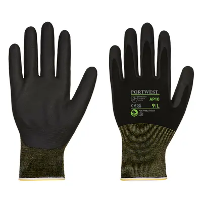 (Black, L) Portwest NPR15 Nitrile Bamboo Glove (12 Pack)