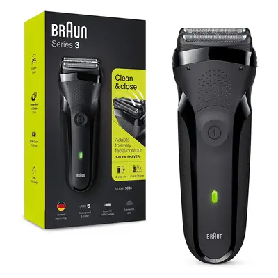 Braun Series 300 Electric Shaver Electric Razor for Men with Flexible Blades Rechargeable and Co