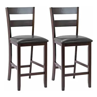 2 Pcs Upholstered Bar Stools Kitchen Dining Pub Chairs Bar Chair