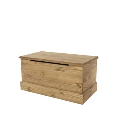 Home Source Malvern Pine Storage Trunk Box Ottoman