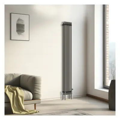 (1800x292mm - Column) Traditional Cast Iron Style Radiator Raw Metal Central Heating Column