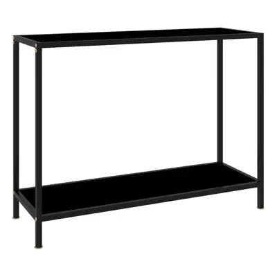 vidaXL Console Table Black cm Tempered Glass Accent Side End Hall Desk