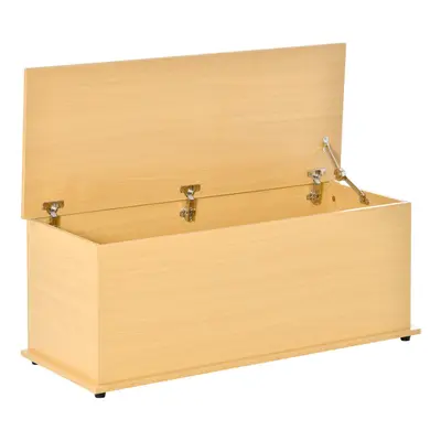 HOMCOM Storage Chest With Lid, 113L Storage Box, Burlywood