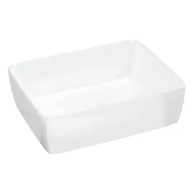 vidaXL Wash Basin Countertop Wash Sink Cloakroom Basin White Ceramic Rectangle