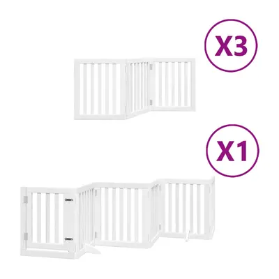 (white, x x cm/ pcs) vidaXL Dog Gate with Door Foldable Panels Dog Fence Pet Gate Poplar Wood