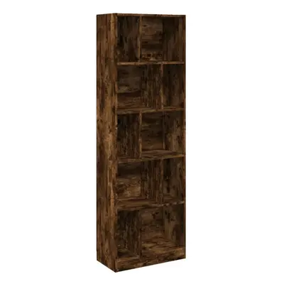 (smoked oak) vidaXL Bookcase Bookshelf Book Rack Storage Cabinet Shelf Engineered Wood