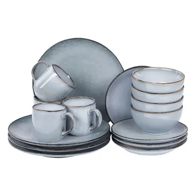 Set of Dinnerware JUNIPER Stoneware Light Blue