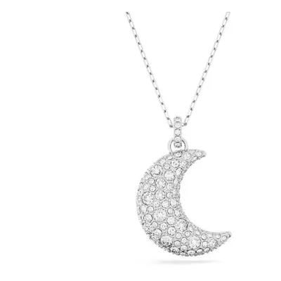 Swarovski Luna White Rhodium Plated Moon Pendant