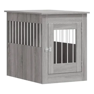 (grey sonoma, x x cm) vidaXL Dog Crate Furniture Pet Doghouse Dog Kennel Dog Cage Engineered Woo