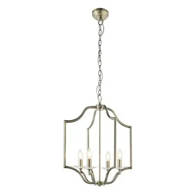 Hanging Ceiling Pendant Light Antique Brass & Crystal Bulb Classic Feature