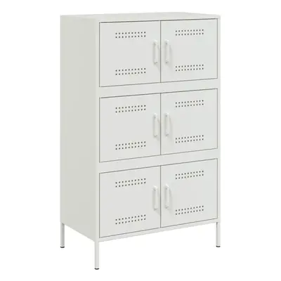 (white) vidaXL Highboard Sideboard Side Cabinet Home Storage Cupboard White Steel