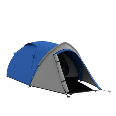 Outsunny Compact Camping Tent w/ Vestibule & Mesh Vents for Hiking Blue