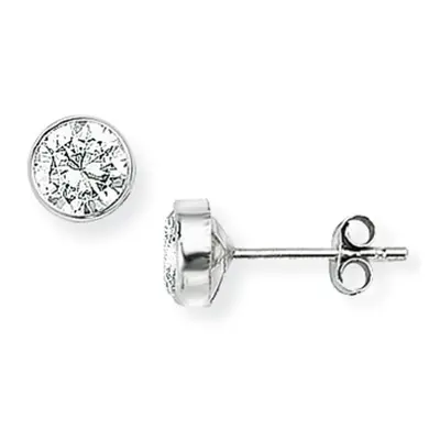 Jewelco London 9ct White Gold Cubic Zirconia Round Bezel Stud Earrings - 5mm - SENR02205