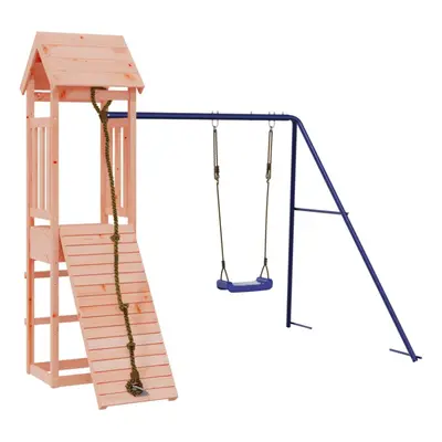 (solid douglas wood) vidaXL Playhouse Climbing Frame with Climbing Wall Swing Kids Solid Wood Pi