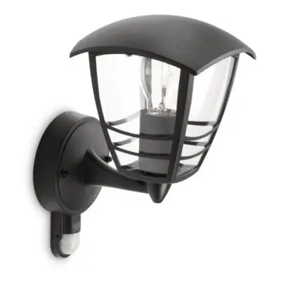 Philips myGarden Creek Outdoor Wall Light with Motion Sensor (Requires x W E27 Bulb), Black