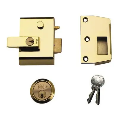 Yale Locks P2 Double Security Nightlatch 40mm Backset Brasslux Finish Visi