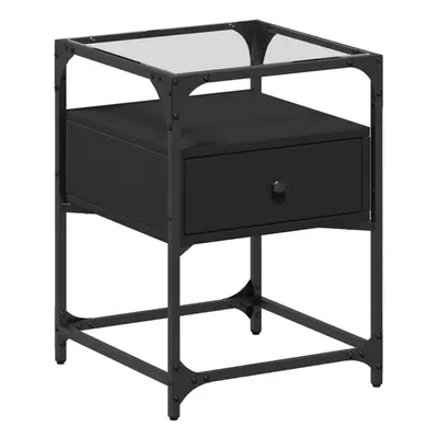 (black, pcs) vidaXL Bedside Cabinets Nightstand Bed Cabinet pcs Black Engineered Wood