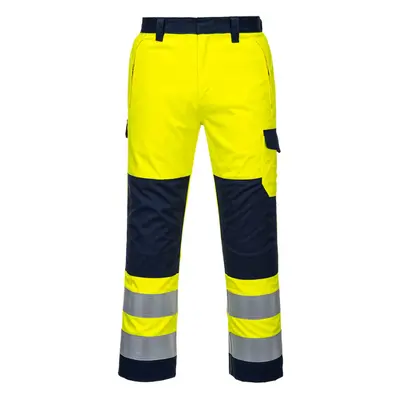 (Yellow/Navy, XL) Portwest Hi-Vis Modaflame Trousers