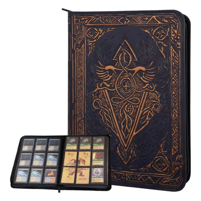 Trading Card Binder - Pocket Album w Zipper - Side Loading Folder for TCG - 3D PU Leather - For 