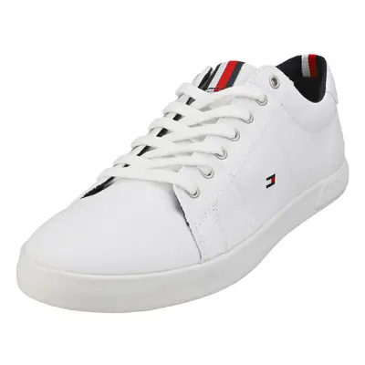 (8) Tommy Hilfiger Iconic Long Lace Sneaker Mens Casual Trainers in White