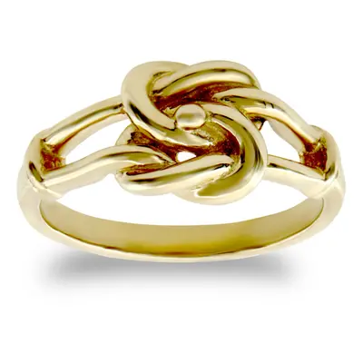 (E) Jewelco London Kids Solid 9ct Yellow Gold Double Knot Baby Ring